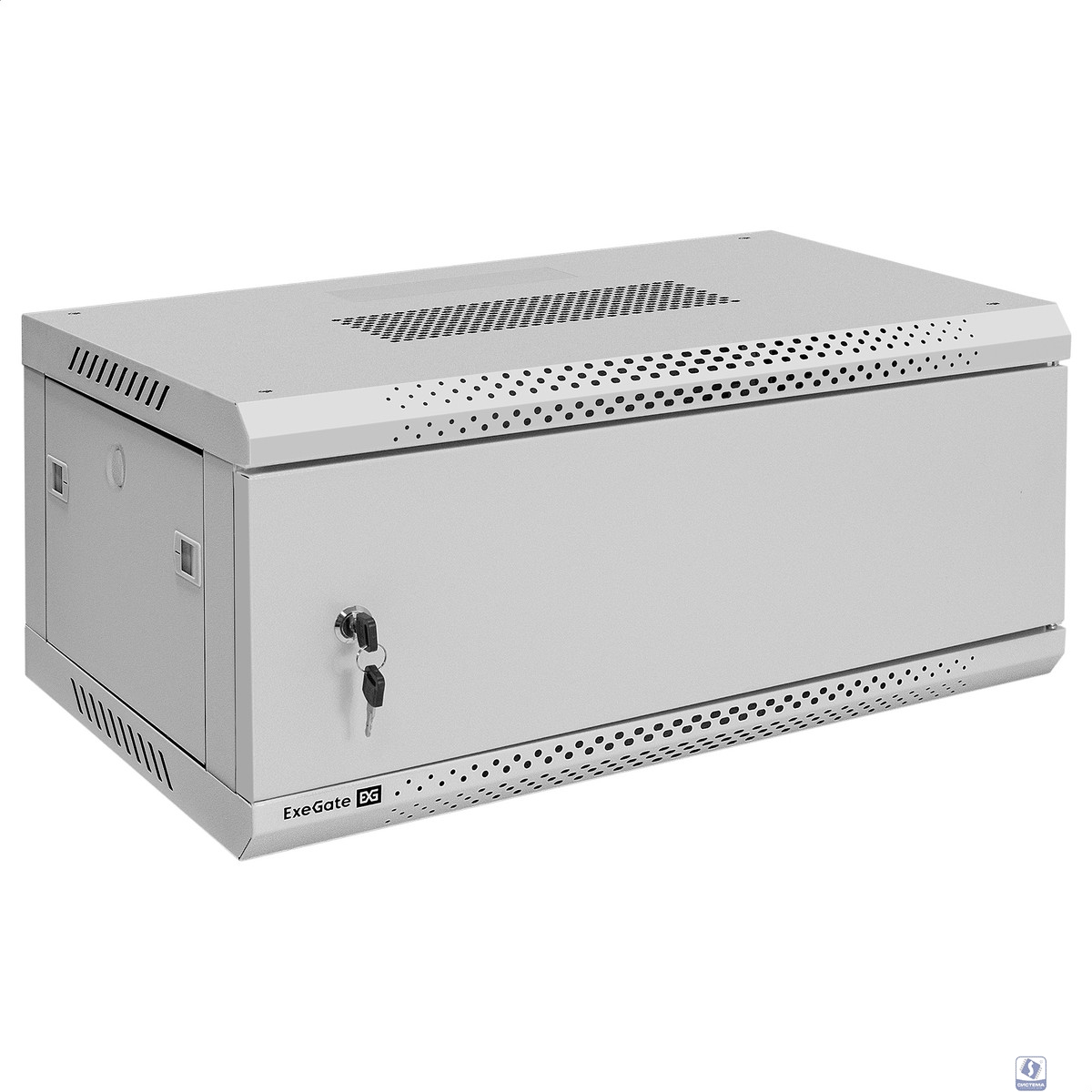 Exegate EX300253RUS Шкаф телекоммуникационный 19" настенный 4U ExeGate EC-WM-4U.450.M.GREY (19”, 4U, 600x450x280mm (ШхГхВ), передняя дверь металл, съемные боковые панели, пыле- и влагозащита IP23, све