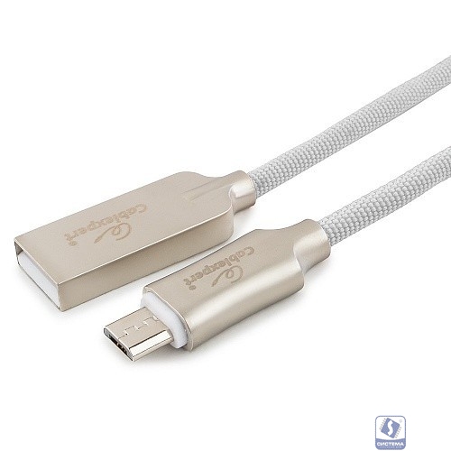 Cablexpert Кабель USB 2.0 CC-P-mUSB02W-1.8M AM/microB, серия Platinum, длина 1.8м, белый, блистер	