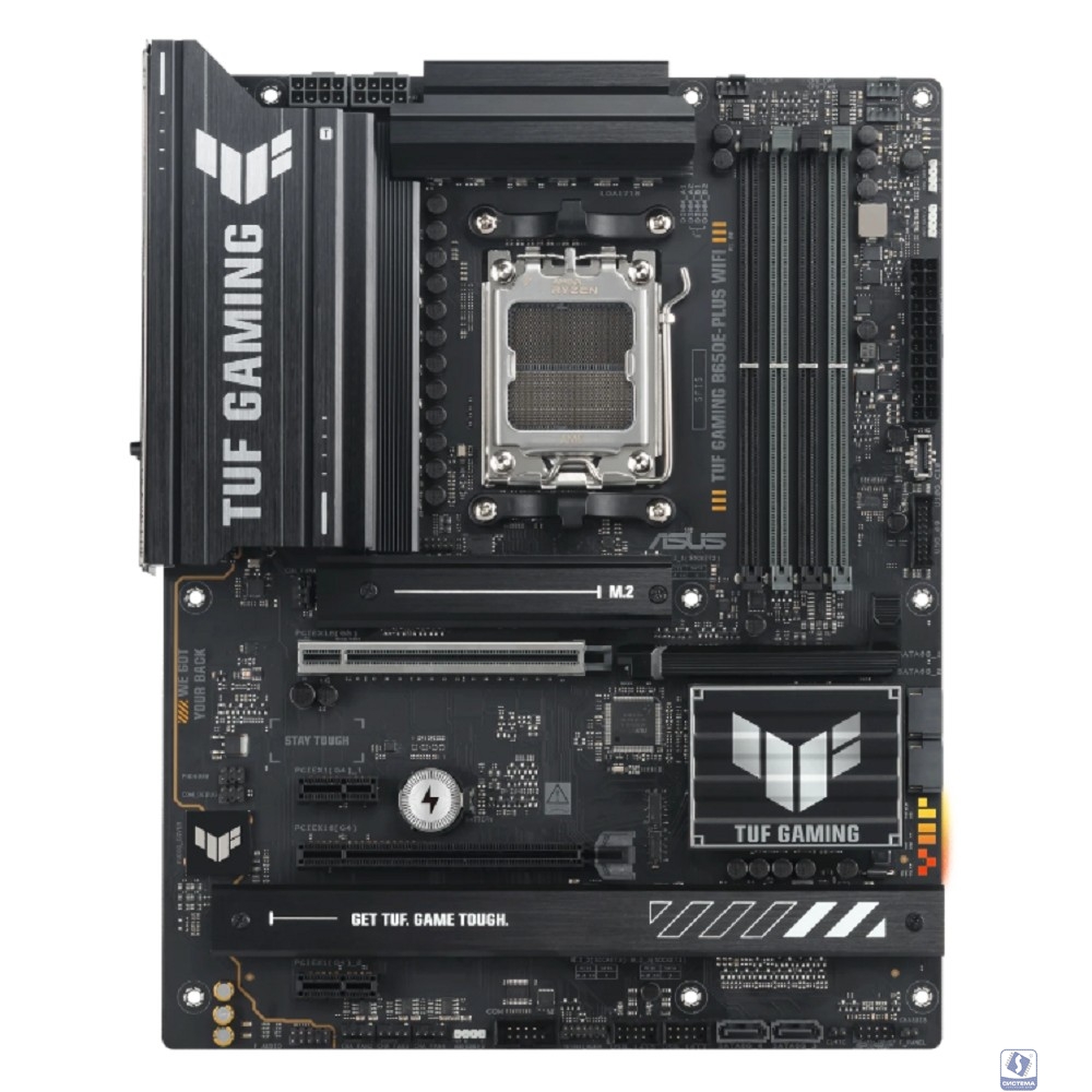 ASUS TUF GAMING B650E-PLUS WIFI (Socket AM5, ATX, 4xDDR5(256GB), DP/HDMI, 1xPCIe 5.0x16/1xPCIe 4.0x16/2xPCIe 4.0, 1xLAN (2.5GbE), Wi-Fi, BT, 4xSATA 6Gb/s, 3xM.2, 1xType-C, 3xUSB 3.2, 6xUSB 2.0)