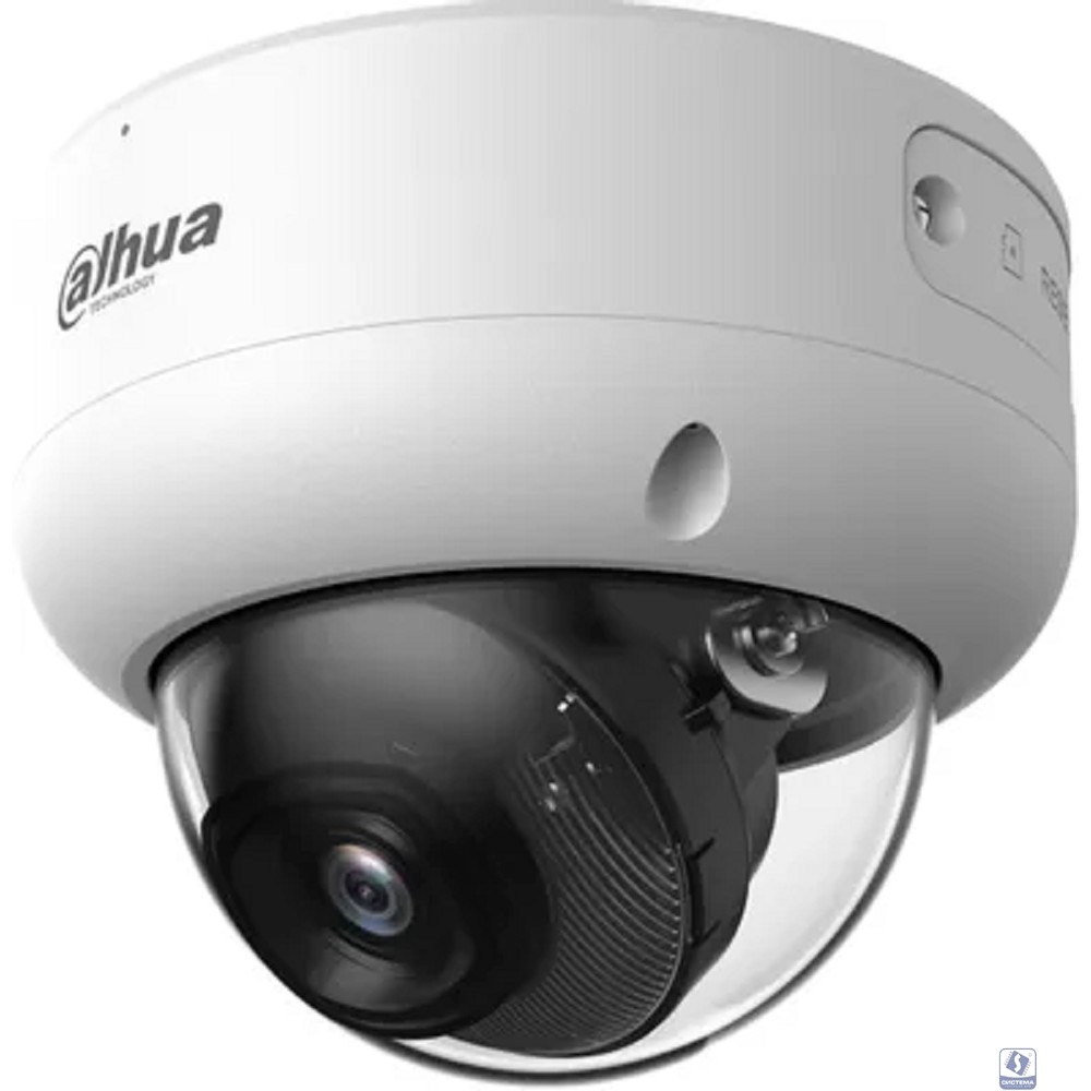 DAHUA DH-IPC-HDBW3449EP-AS-IL-0280B Уличная купольная IP-видеокамера 4Мп, 1/2.9” CMOS, объектив 2.8мм, видеоаналитика, микрофон, ИК 40м  , LED 40м , IP67, IK10, металл