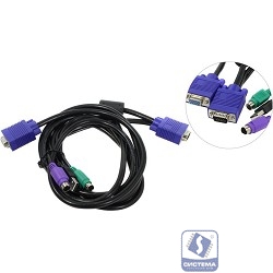 ProCase [CE0300] Кабель 3.0м PS/2 + USB для KVM переключателей Procase  серии Е 