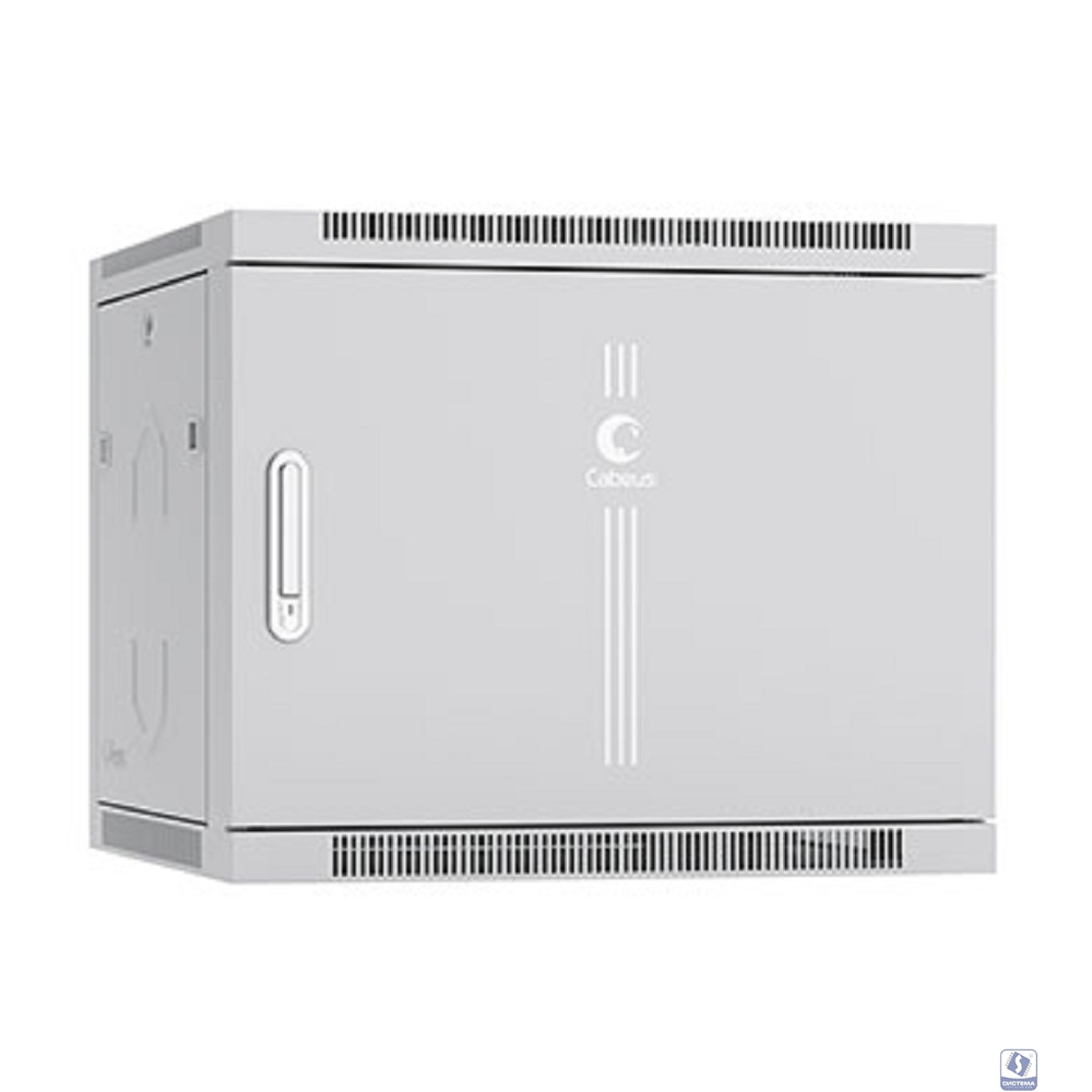 Cabeus SH-05F-9U60/35m Шкаф телекоммуникационный настенный 19" 9U 600x350x501mm (ШхГхВ) дверь металл, цвет серый (RAL 7035)