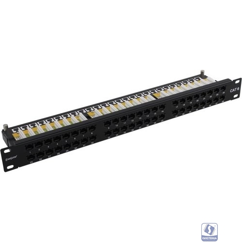 Exegate EX281082RUS Патч-панель UTP 19" 48 port кат.6 ExeGate  разъём KRONE&110 (dual IDC), 1U, RoHS, цвет черный