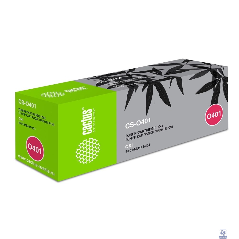 Картридж лазерный Cactus CS-O401 44992403 черный (1500стр.) для Oki B401/MB441/451