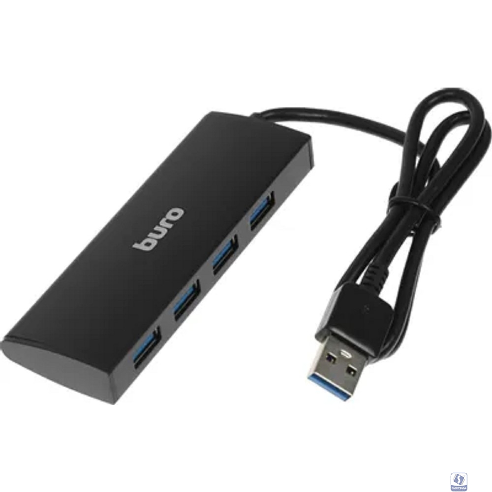 Хаб (разветвитель) BURO BU-HUB4-0.5-U3.0, черный
