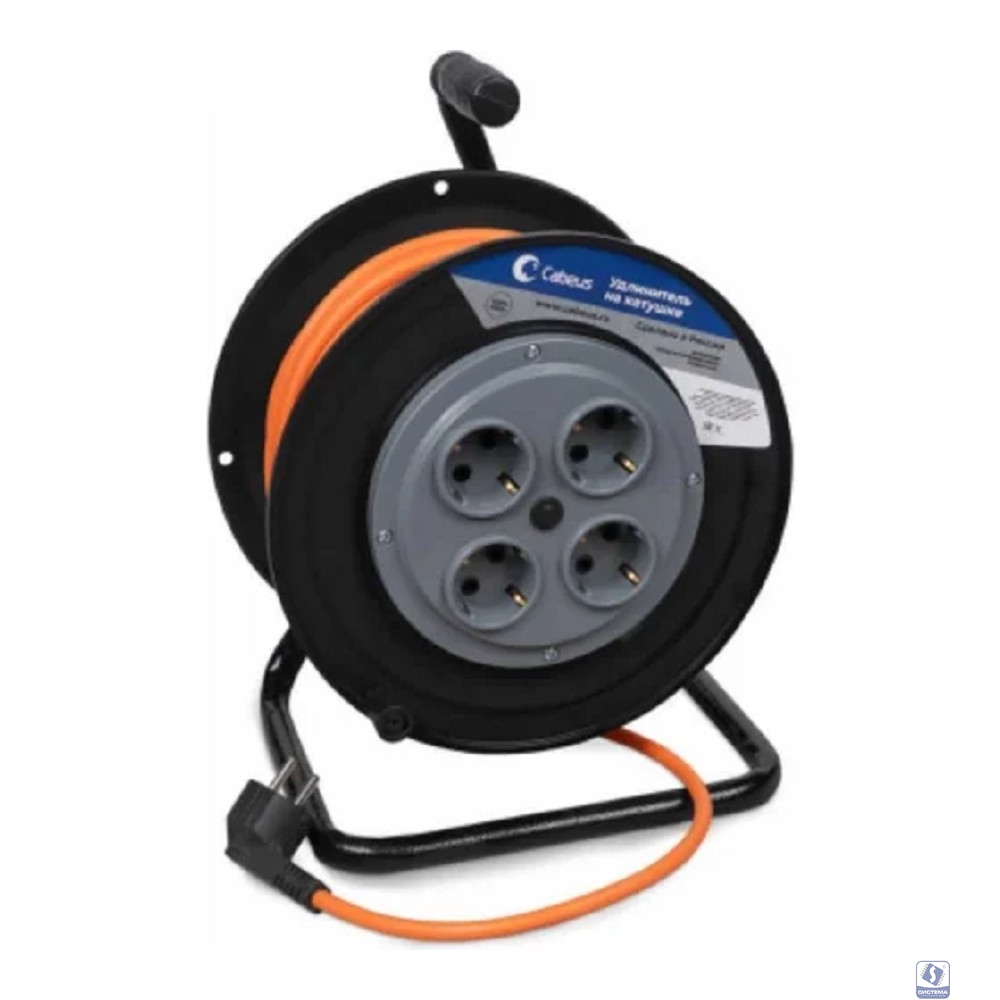 Cabeus EC-C-2.2-50 Удлинитель ПВС 2200 Вт 50м на катушке (б/з)