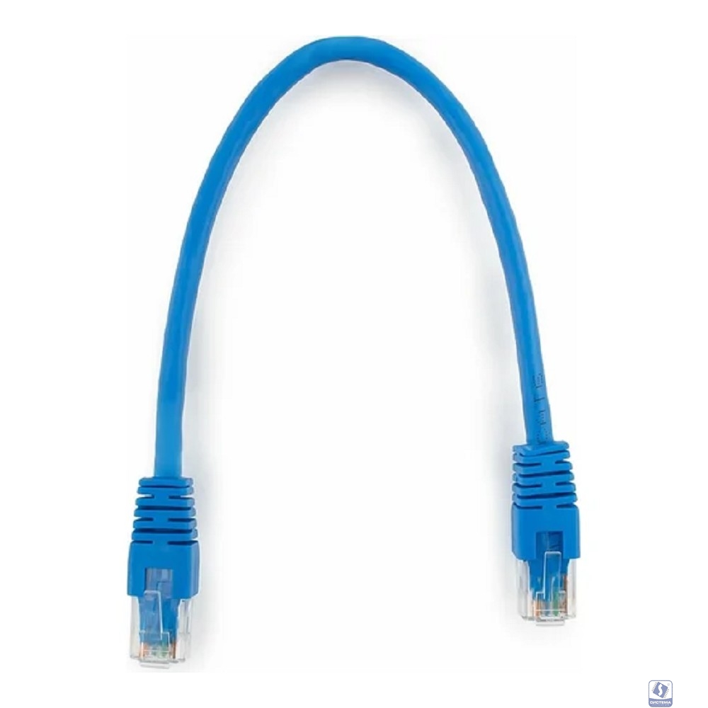 Патч-корд UTP Cablexpert PP6U-0.25M/B кат.6, 0.25м, литой, многожильный (синий)