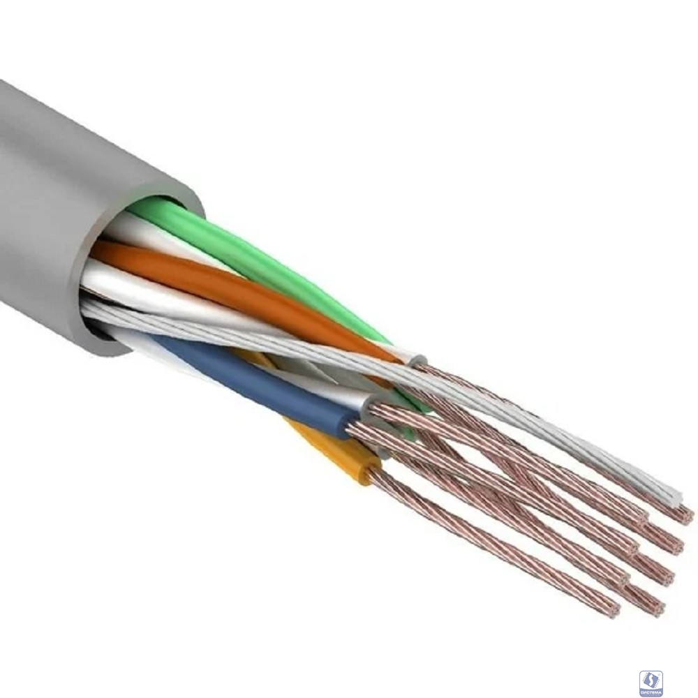Rexant (01-0044) Кабель витая пара U/UTP, CAT 5e, PVC, 4PR, 24AWG, INDOOR, STRANDED, серый, 305м