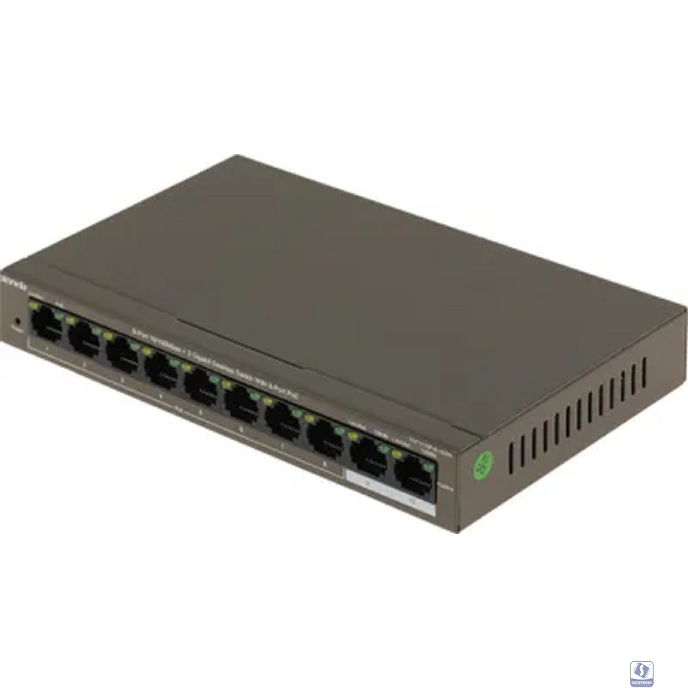 IP-COM F1110P-8-102W Коммутатор PoE неуправляемый 8-Ports 10/100 Mbps Base-TX + 2-Ports 10/100/1000 Base-TX / 8-Ports PoE (PoE бюджет 99W)