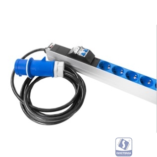 REM Верт блок розеток Rem-32, 1 фаза 32A, 2 авт, инд, 10S, 12 C13, 4 C19, 1420 мм, вх IEC 309, шнур 3 м