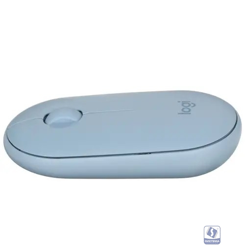 910-006655 Мышь беспроводная Logitech PEBBLE M350 Blue голубая, оптическая, 1000dpi, 2.4GHz, USB-ресивер, бесшумная, под обе руки