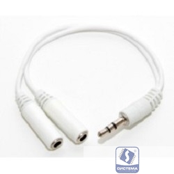 5bites AA-3MF2-02WH Кабель-5bites Адаптер  3.5 Jack/M - 2*3.5 Jack/F