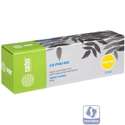 CACTUS 106R01481 Тонер-картридж Cactus CS-PH6140C (106R01481) для принтеров Xerox Phaser 6140,голубой 2000 стр.