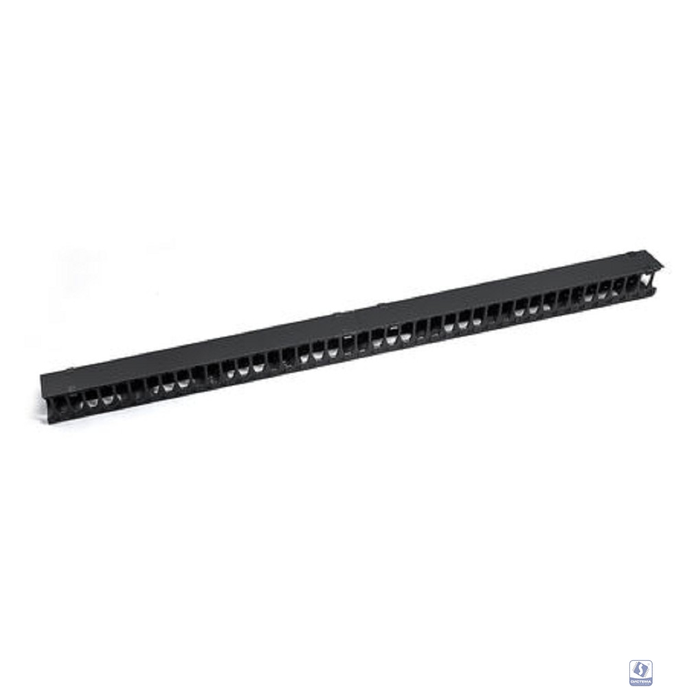 Cabeus VCM-PL-47U-BK Вертикальный кабельный органайзер-гребенка в шкаф 47U, пластиковый, цвет черный (RAL 9004)