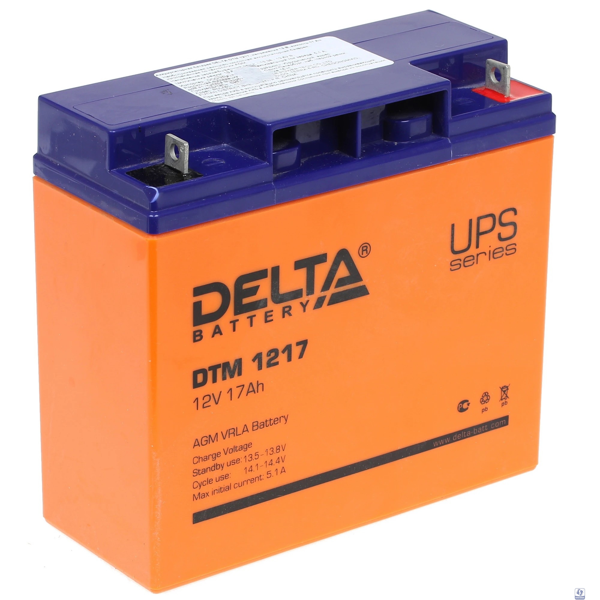 Delta DTM 1217  (17 А\ч, 12В) свинцово- кислотный аккумулятор  