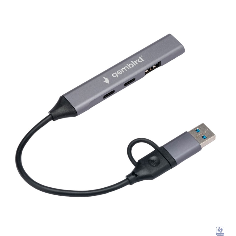 Gembird Разветвитель USB 3.0/2.0 , 4 порта: 2xType-C, 1xUSB 3.0, 1xUSB 2.0, кабель Type-C+USB (UHB-C444)