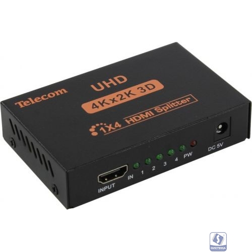 Telecom Разветвитель HDMI 1=>4 4k@30Hz <TTS7005> [6937510891733]