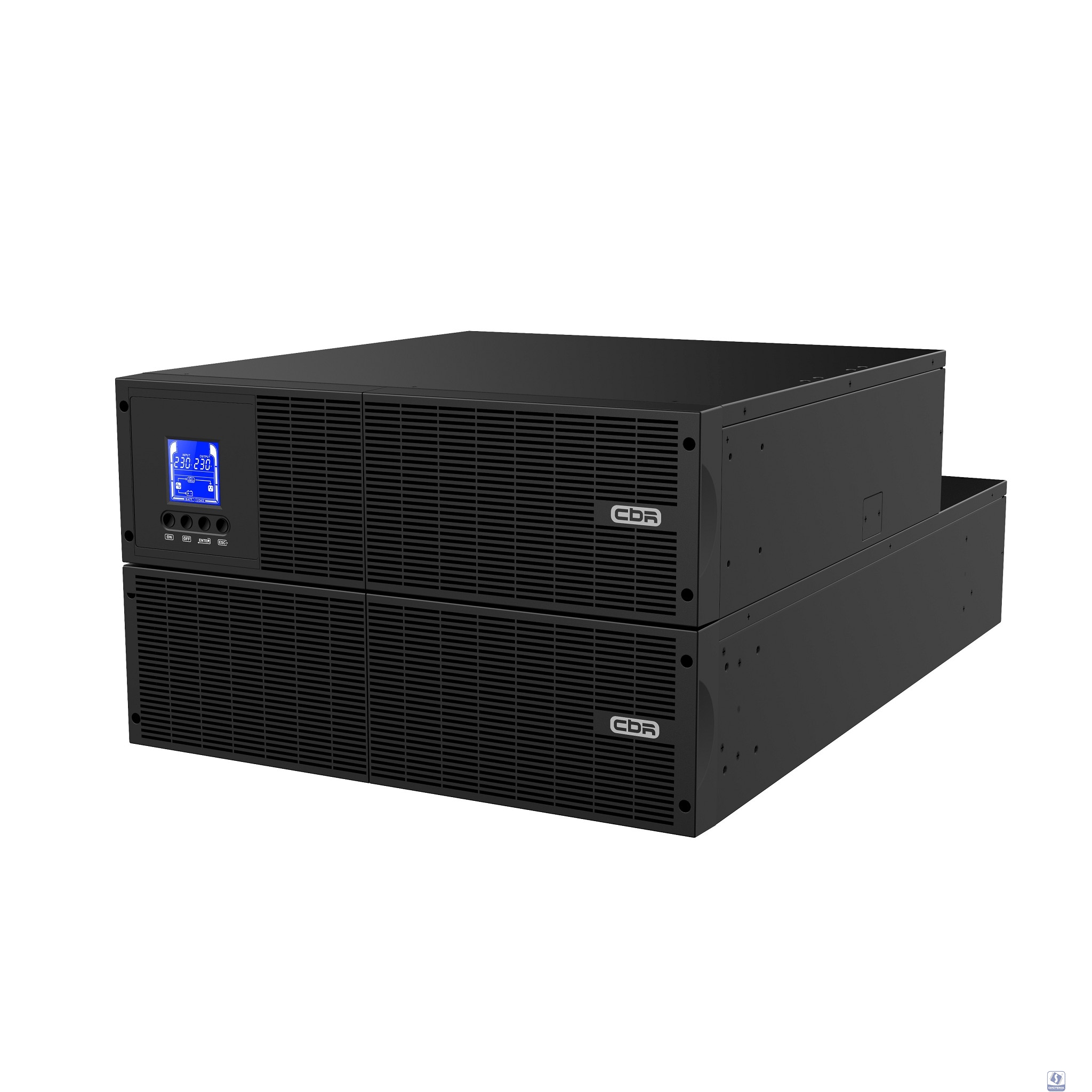 ИБП CBR ESSENCE ESN-6000 RT [Online 6000 VA / 6000 W, Rack, 2 x C13, 4 x C19, 1 x TB + SA50, LCD, HID-USB, RS232, EPO, SNMP slot] (ESN-6KRT-6I-LCHERSC)