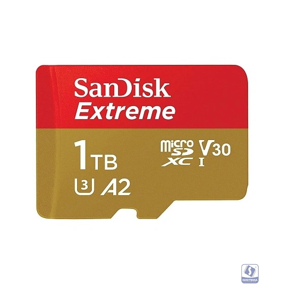 Micro SecureDigital 1TB SanDisk 1024GBEXTREME Class 10, UHS-I, W130, R 190 МБ/с, <SDSQXAV-1T00-GN6MN> без адаптера на SD