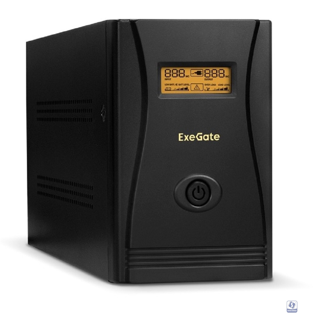 Exegate EP285487RUS ИБП ExeGate SpecialPro Smart LLB-1000.LCD.AVR.EURO.RJ <1000VA/650W, LCD, AVR, 4 евророзетки, RJ45/11, Black>