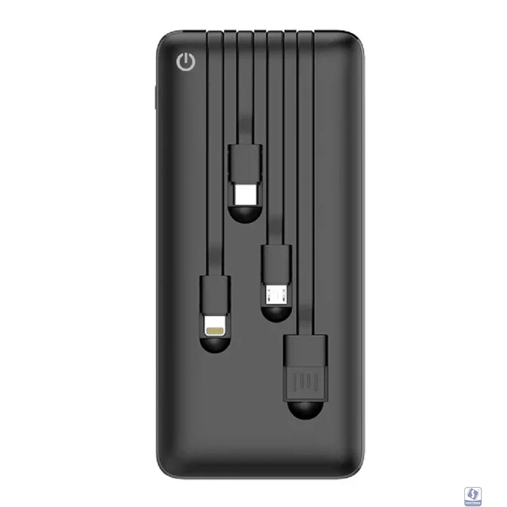 Perfeo Powerbank ABSOLUTE 10000mah In Micro usb,USB /Out USB,Micro usb,Type-C,Lightning, 2.1А/ Black (PF_B4878)
