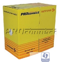 PROconnect (01-0147-3) Кабель витая пара омедненный F/UTP, CCA, CAT 6, PVC, 4PR, 23AWG, INDOOR, SOLID, серый, 305м