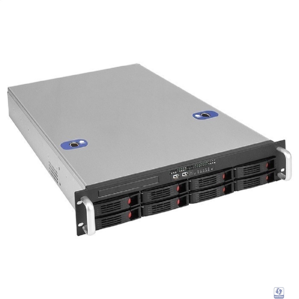 Exegate EX292255RUS Серверный корпус ExeGate Pro 2U660-HS08 <RM 19", высота 2U, глубина 660, без БП, 8xHotSwap, USB>