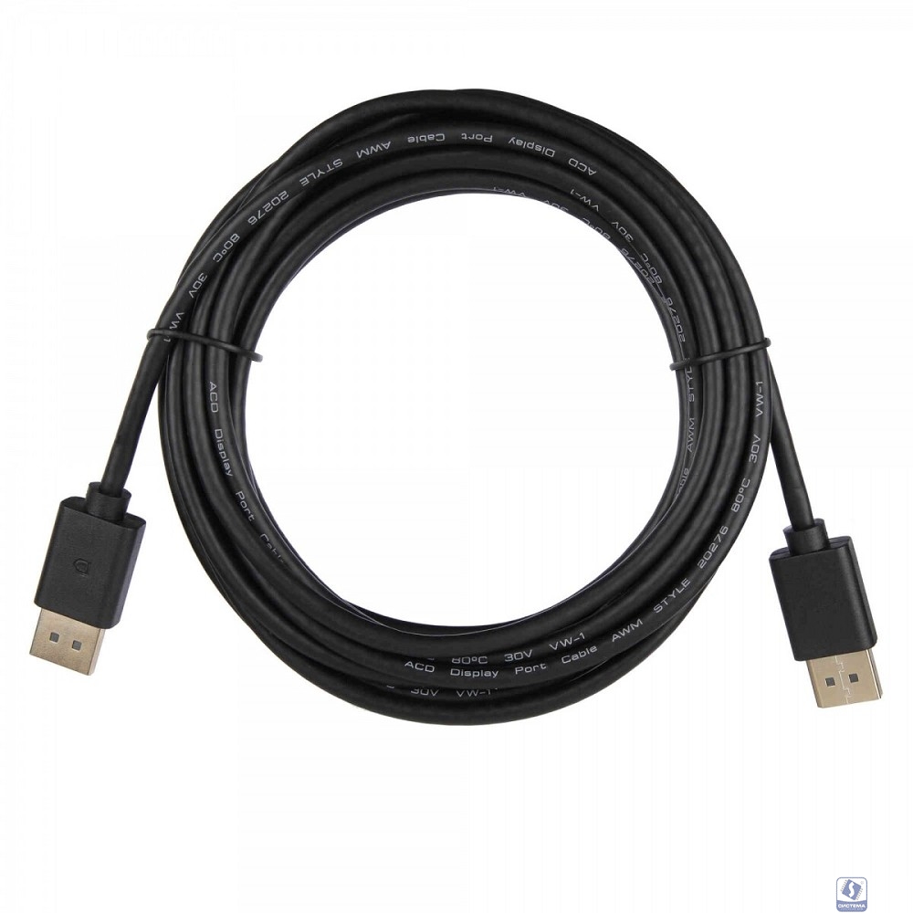 Кабель ACD Кабель ACD-DDPM2-50B |ACD-DDPM2-50B| DisplayPort 1.2,  Golden Plated, 20m/20m, Черный, 5м, (742385)