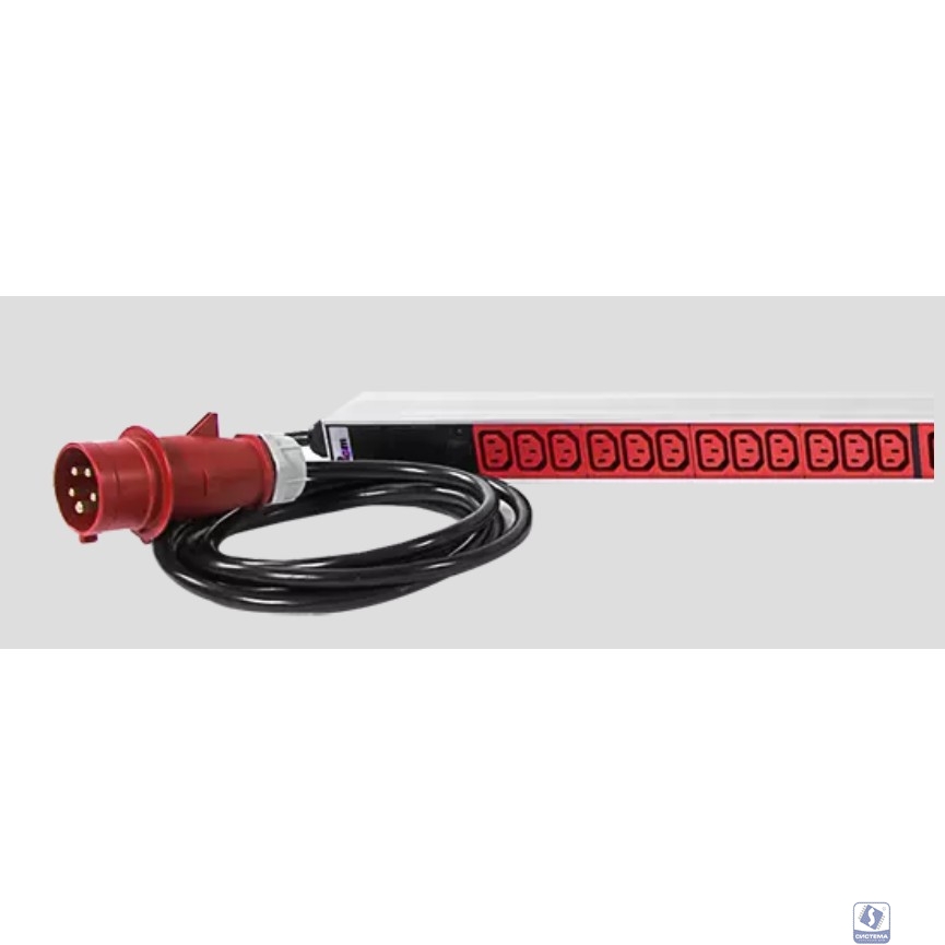 REM Верт блок розеток Rem-3x16, 3 фазы 16A, инд, 36 C13, 12 C19, 1820 мм, вх IEC 309, шнур 3 м (R-3x16-36C13-12C19-I-1820-3-3PN)