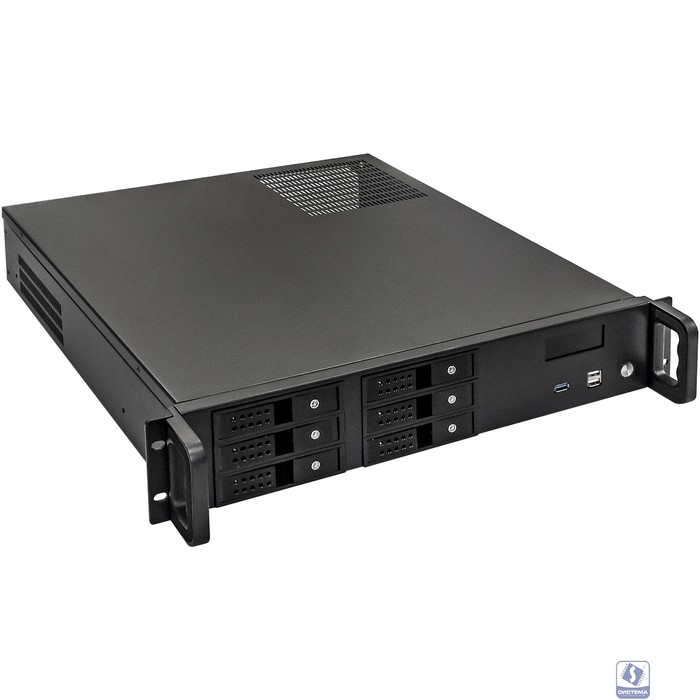 Exegate EX293334RUS Серверный корпус ExeGate Pro 2U480-HS06 <RM 19", высота 2U, глубина 480, БП 1100ADS, 6xHotSwap, USB>