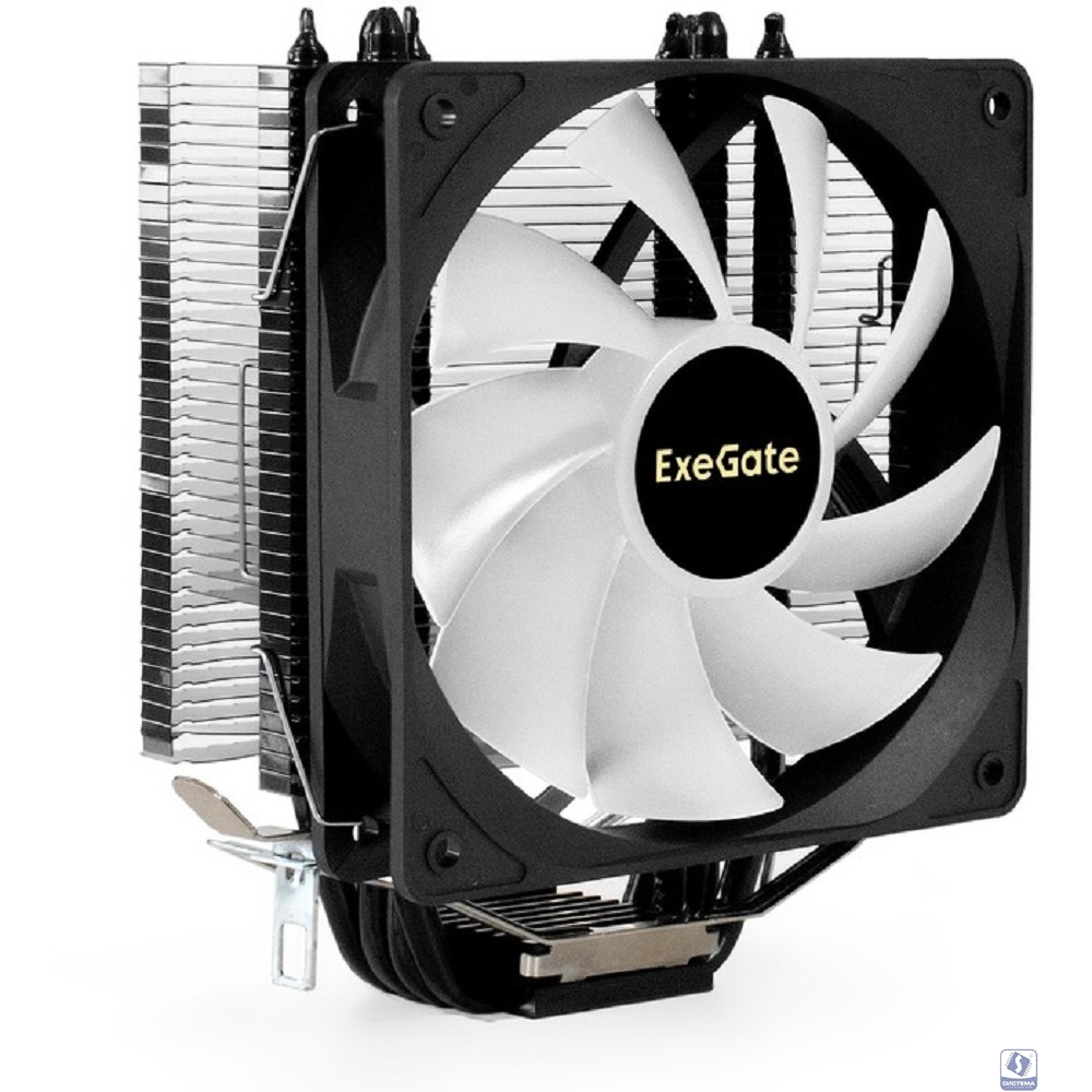 Exegate EX295003RUS Кулер ExeGate Dark Magic EE400XL-PWM.ARGB (Al+Cu, черное покрытие, 4 тепл.трубки, LGA775/1150/1151/1155/1156/1200/1700/AM2/AM2+/AM3/AM3+/AM4/AM5/FM1/FM2/754/939/940, TDP 125W, Fan 