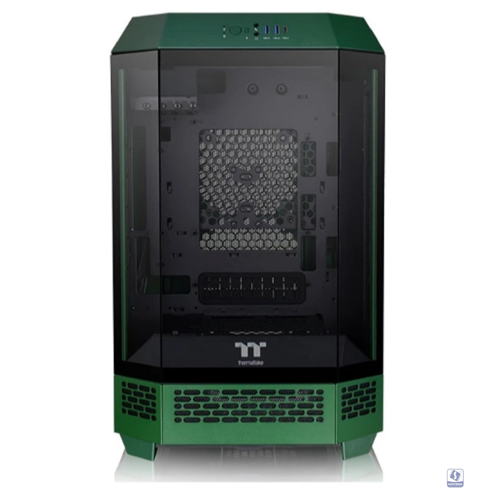 Корпус Thermaltake The Tower 300 Racing Green зеленый без БП miniITX 7x120mm 5x140mm 2xUSB3.0 audio bott PSU