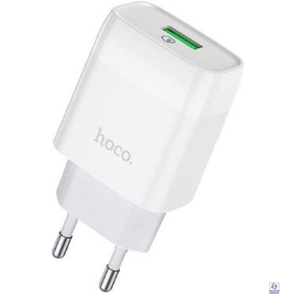 HOCO Зарядное устройство Hoco 18Вт, 3А, QC3.0, 1xUSB + кабель USB/Type-C, CS12A, белый, блистер
