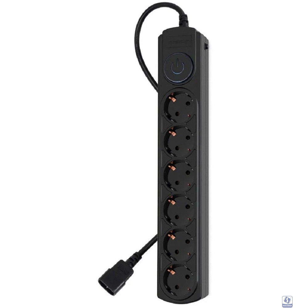 Ippon Сетевой фильтр BK-6-UPS-1.8-10-B 1.8м (6 розеток) черный (коробка) (1804672)