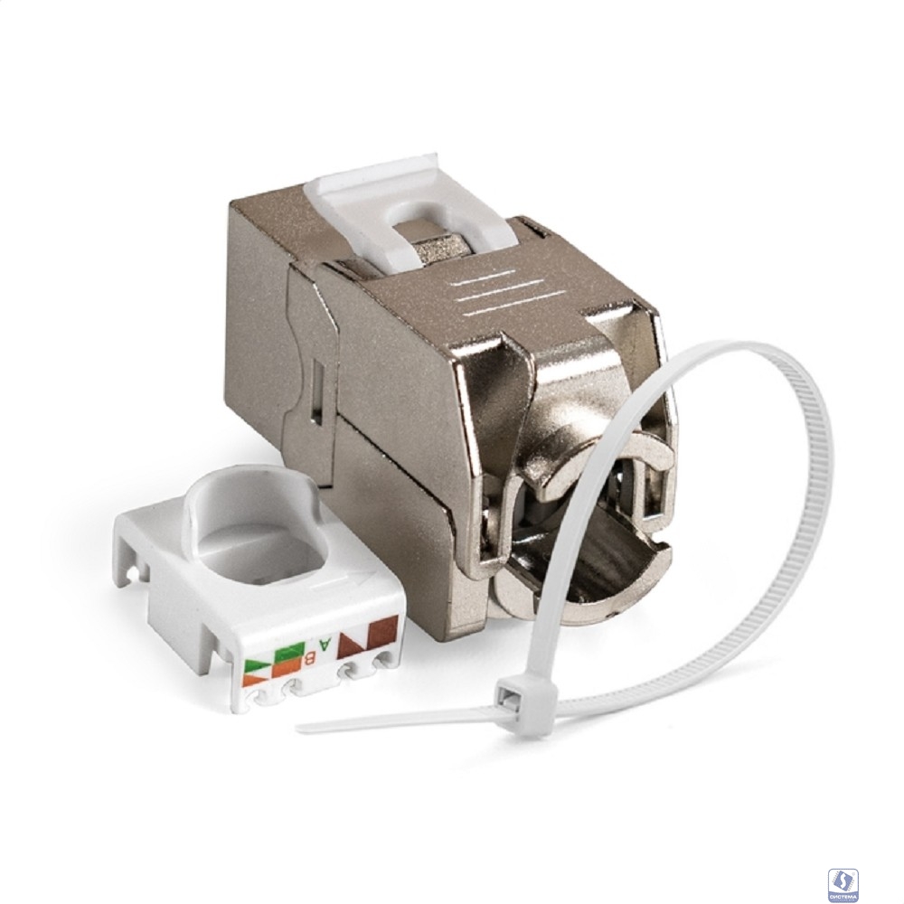 Exegate EX297344RUS Модуль-вставка Keystone Jack RJ-45 ExeGate KJ-8P8C-SH-C6-180-TL (Кат.6, экранированная, 180 градусов, IDC Toolless (без инструмента))