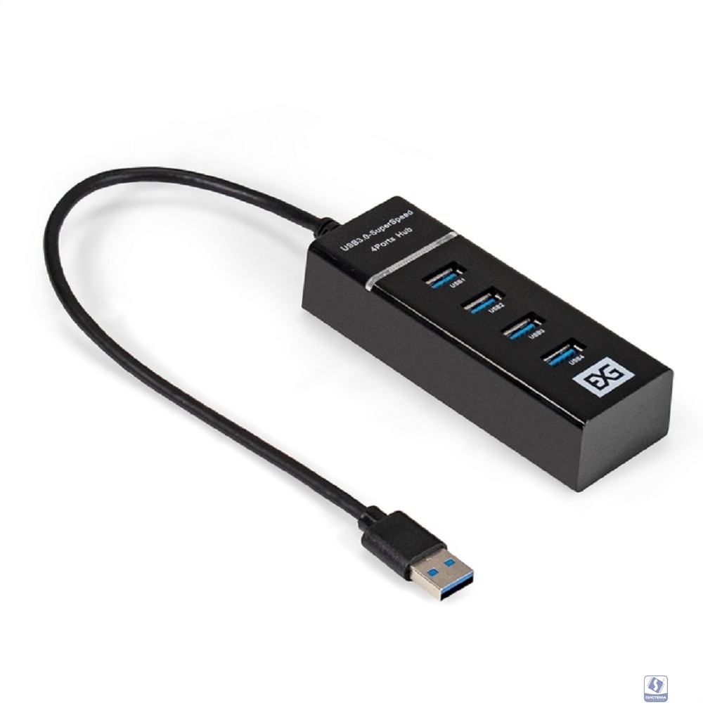 Exegate EX299788RUS USB-Хаб (концентратор) 4-в-1 ExeGate DUB-331T (кабель-адаптер USB3.0 --> 3xUSB2.0, 1xUSB3.0, Plug&Play, черный)