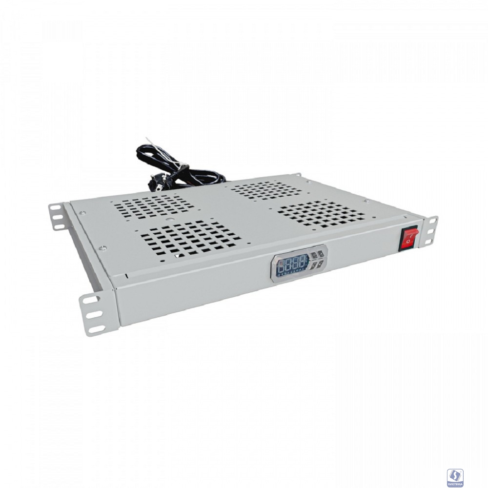 NTSS Модуль вентиляторный NTSS крепление на 19 1U, 4 элемента, электронный термоконтроллер, цифровой термодатчик, серый RAL 7035 NTSS-FAN4/19T