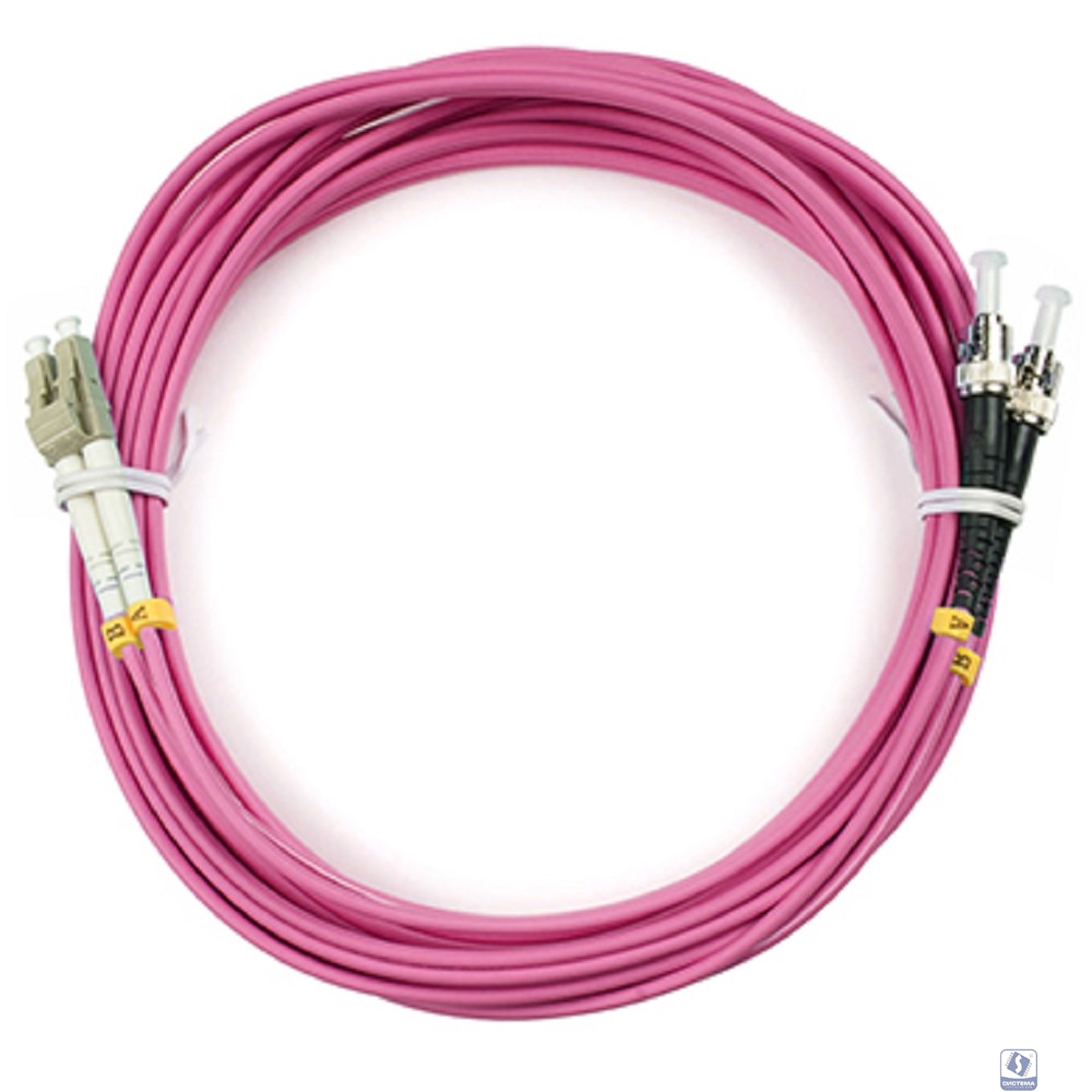 Cabeus FOP-50-OM4-LC-ST-15m Шнур оптический duplex LC-ST 50/125 mm OM4 15м LSZH
