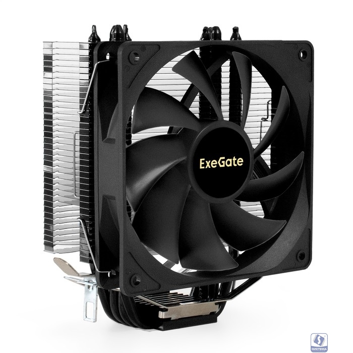 Exegate EX295004RUS Кулер ExeGate Dark Magic EE400XL-PWM (Al+Cu, черное покрытие, 4 тепл.трубки, LGA775/1150/1151/1155/1156/1200/1700/AM2/AM2+/AM3/AM3+/AM4/AM5/FM1/FM2/754/939/940, TDP 140W, Fan 120mm