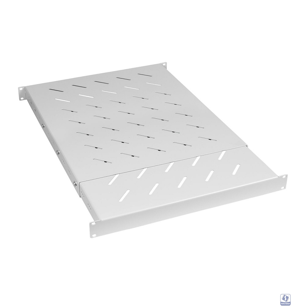 Cabeus SH-J018-SS-600-100KG Полка 19" перфорированная глубиной 600-1000 мм для напольных шкафов и открытых стоек, усиленная до 100кг, цвет серый (RAL 7035)