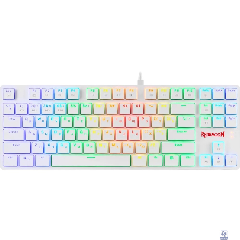 Механическая клавиатура Anubis RGB,тонкая,белая, 87 к.,б.п. Redragon