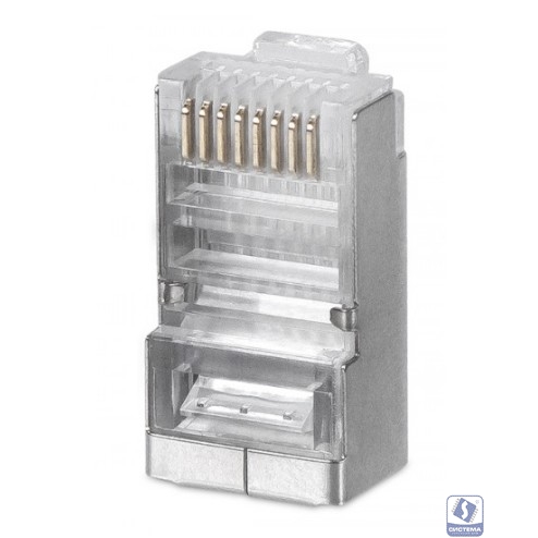 WRline Коннектор RJ-45 под витую пару, категория 5e, экранированный, универсальный (100 шт в упак) (WR-8P8C-5E-SH)