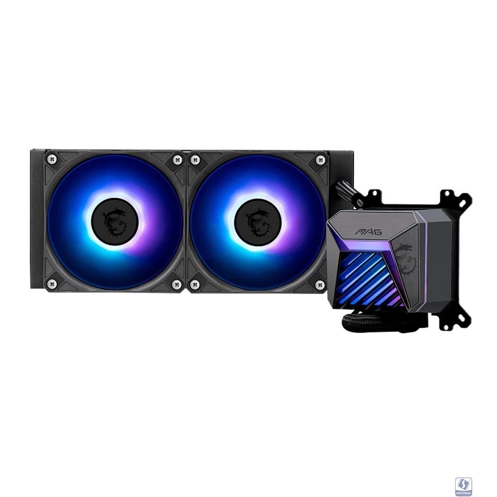 СЖО для процессора MSI MAG CORELIQUID A15 240 Soc-1700/1851/AM4/AM5 2xARGB Fan (306-7ZWAA11-L80)