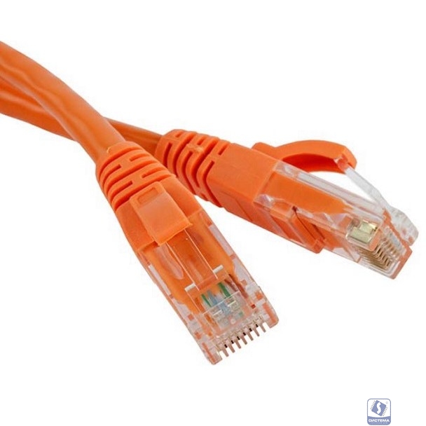 Патч-корд TWT UTP кат.5e, с заливными колпачками, 0.3 м, оранжевый