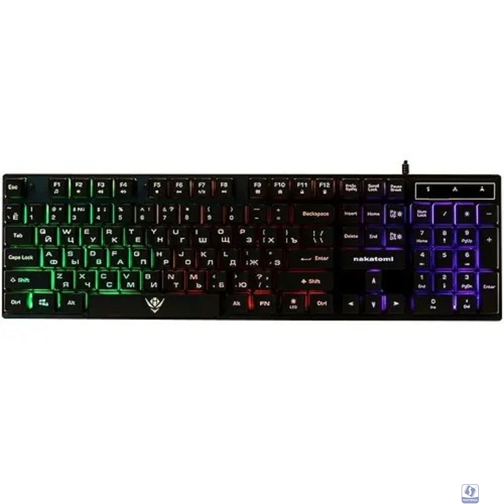 Клавиатура KG-23U BLACK Nakatomi Gaming - игровая с RGB-подсветкой, USB, черная 