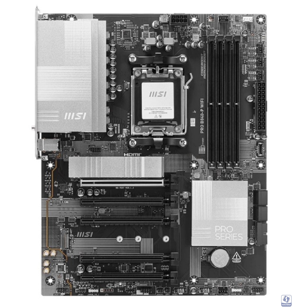 Материнская плата MSI PRO B840-P WIFI SocketAM5 AMD B840 4xDDR5 ATX AC`97 8ch(7.1) 2.5Gg RAID+HDMI