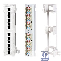 Hyperline PPW-12-8P8C-C5e Патч-панель настенная, 12 портов RJ-45(8P8C), категория 5е, с подставкой