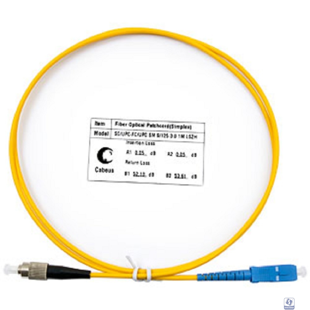 Cabeus FOP(s)-9-SC-FC-1m Шнур оптический simplex SC-FC 9/125 sm 1м LSZH