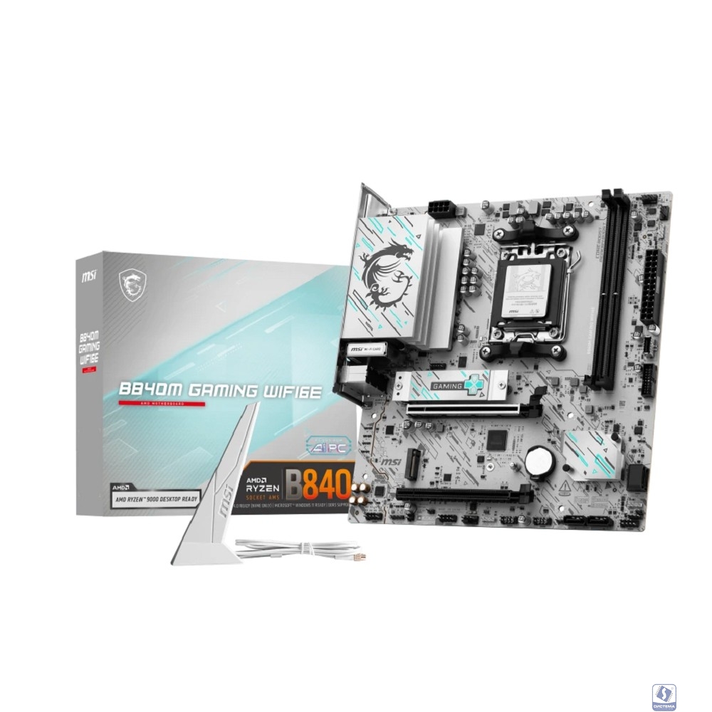 Материнская плата MSI B840M GAMING WIFI6E SocketAM5 AMD B840 2xDDR5 mATX AC`97 8ch(7.1) 2.5Gg RAID+HDMI+DP