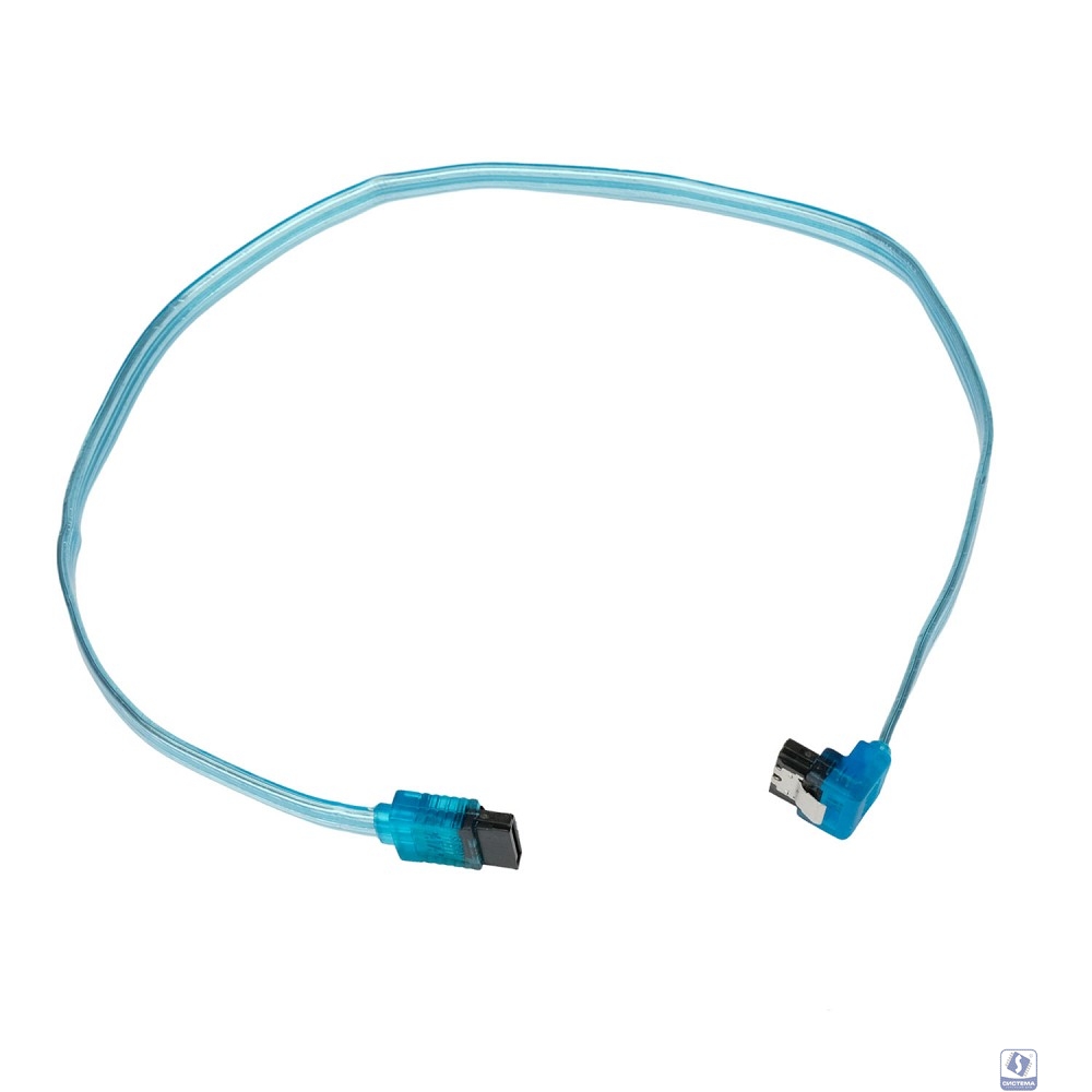 Cablexpert Кабель интерфейсный SATA Sata3 7pin / 7pin, угловой, защелка, 50см, прозрачный, пакет (CC-SATAM-DATA90-TR-50CM)